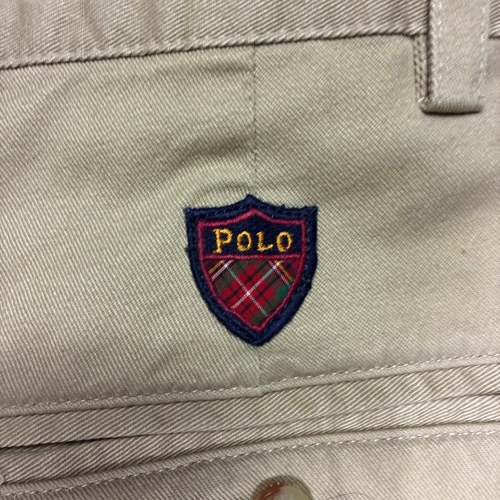 Polo Golf Ralph Lauren Mens Pleated Chino Pants Tan Khaki Cotton 34x34 - Picture 5 of 13